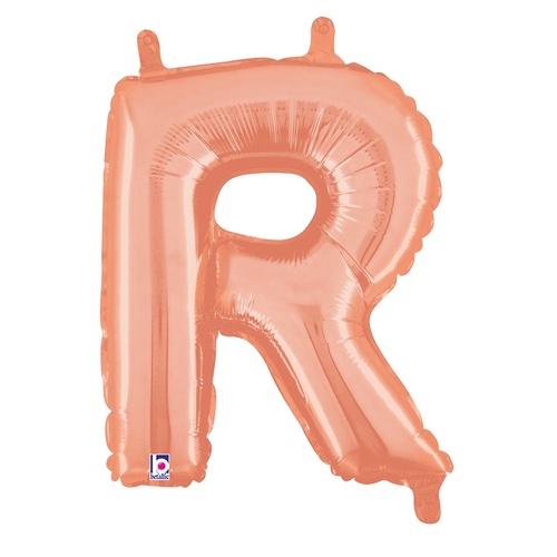 36cm Letter R Rose Gold Foil Balloon - Air Fill ONLY #2534918RRGP - Each (Pkgd.)