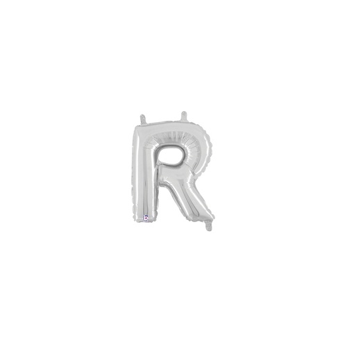 36cm Letter R Silver Foil Balloon - Air Fill ONLY #2534918RSP - Each (Pkgd.)