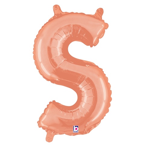 36cm Letter S Rose Gold Foil Balloon - Air Fill ONLY #2534919SRGP - Each (Pkgd.)