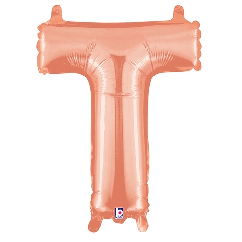 36cm Letter T Rose Gold Foil Balloon - Air Fill ONLY #2534920TRGP - Each (Pkgd.)