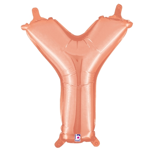 36cm Letter Y Rose Gold Foil Balloon - Air Fill ONLY #2534926YRGP - Each (Pkgd.)