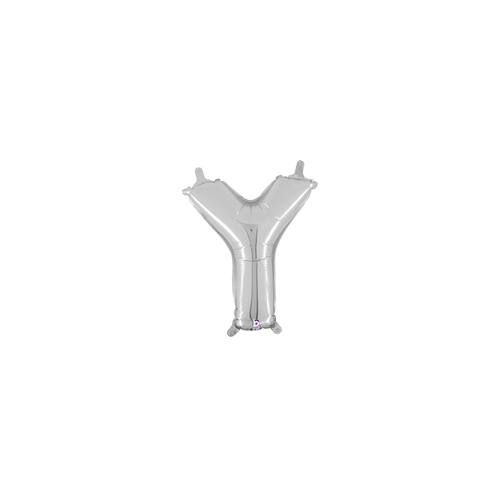 36cm Letter Y Silver Foil Balloon - Air Fill ONLY #2534926YSP - Each (Pkgd.)