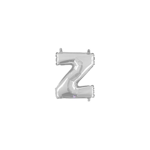 36cm Letter Z Silver Foil Balloon - Air Fill ONLY #2534927ZSP - Each (Pkgd.)
