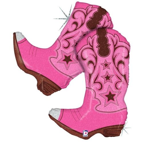 91cm Shape Dancing Boots Pink Holographic Foil Shape #2535565P - Each (pkgd.) TEMPORARILY UNAVAILABLE