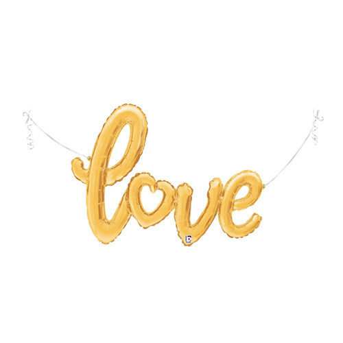 Shape Love Script Gold 119cm - Air Fill - Foil Balloon #2535719 - Each (Pkgd.) TEMPORARILY UNAVAILABLE