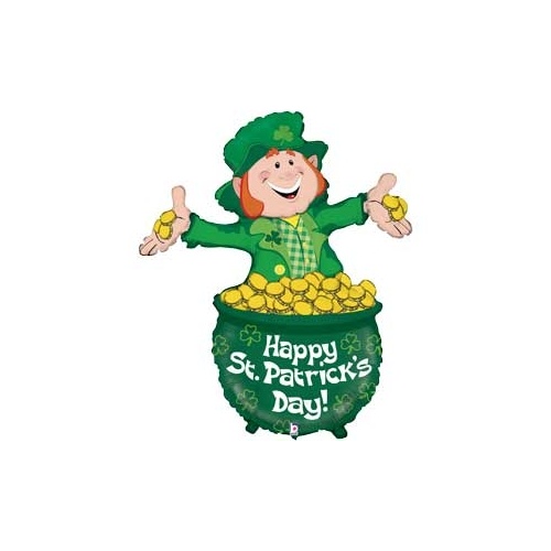 Shape Lucky Leprechaun 101cm Foil Balloon #2585403P - Each (Pkgd.) 