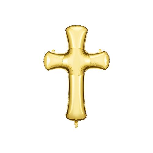 91cm Shape Gold Cross Foil Balloon #25PDFB219 - Each (Pkgd.)