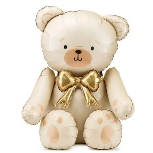 84cm Shape Bear Cream Foil Balloon AIR-FILLED ONLY #25PDFB285079 - Each (Pkgd.)
