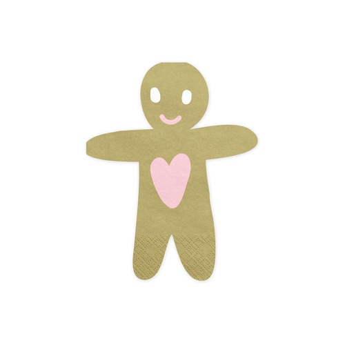 Napkin Paper Gingerbread Man 16cm #25SPK14 - Pack of 20