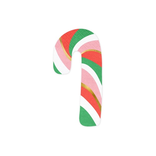 Napkin Paper Candy Cane 15.5cm #25SPK18 - Pack of 20