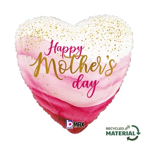 45cm Heart Foil Mothers Day Pretty Pink  #26434GP- Each (Pkgd.) 