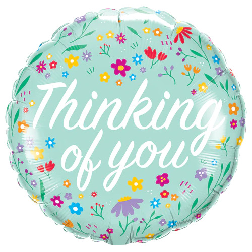 45cm Round Foil Thinking Of You Petite Floral #26819 - Each (Pkgd.) 
