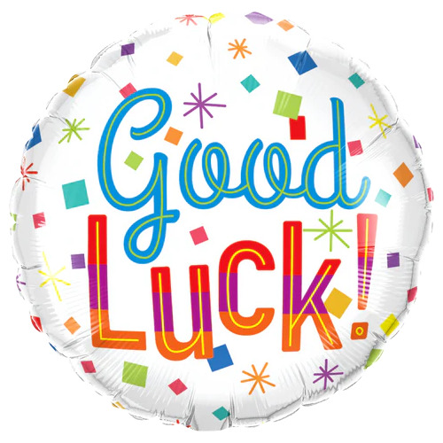 45cm Round Foil Good Luck Colorful Confetti #27050 - Each (Pkgd.)