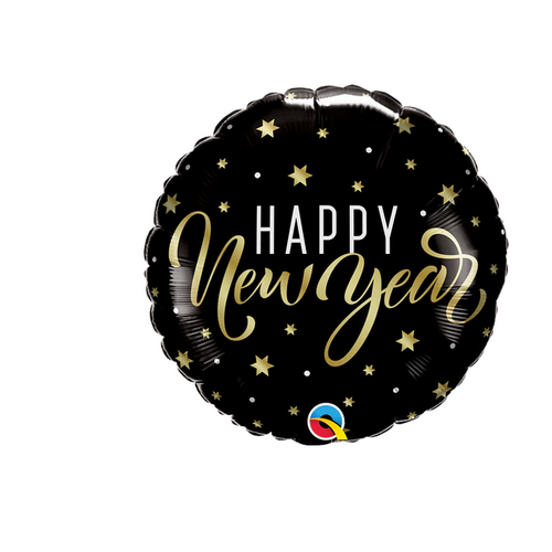 45cm New Year Gold Stars Foil Balloon #28217 - Each (Pkgd.)