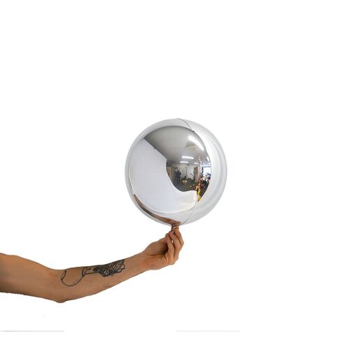 Loon Balls Metallic Silver 25cm Balloons #287123 - Each (Pkgd)