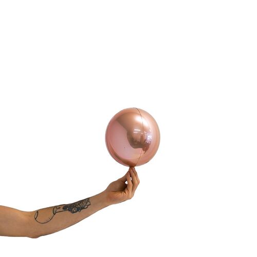 Loon Balls Metallic Pink Rose Gold 18cm Balloons #287422 - Each (Pkgd)