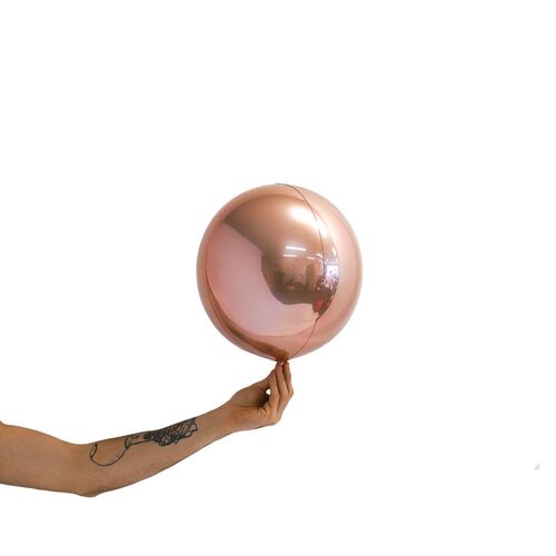 Loon Balls Metallic Pink Rose Gold 25cm Balloons #287423 - Each (Pkgd)