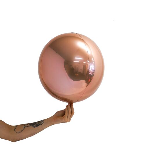 Loon Balls Metallic Pink Rose Gold 35cm Balloons #287424 - Each (Pkgd)