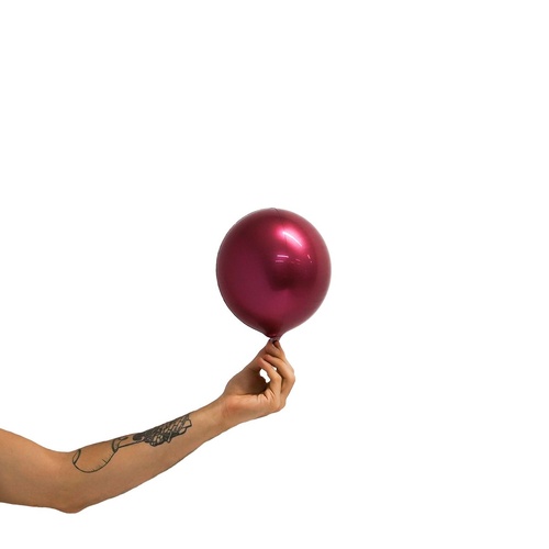 Loon Balls Metallic Burgundy 18cm Balloons #288222 - Each (Pkgd)