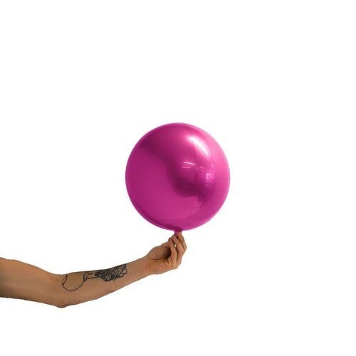 Loon Balls Metallic Hot Pink 25cm Balloons #288726 - Each (Pkgd)