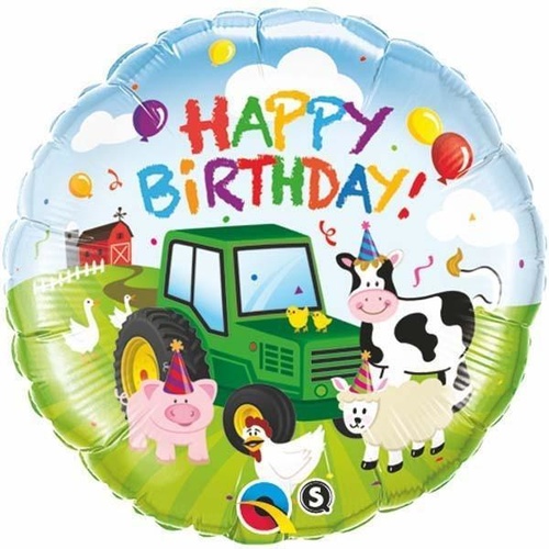 45cm Round Foil Birthday Barnyard #29612 - Each (Pkgd.) 