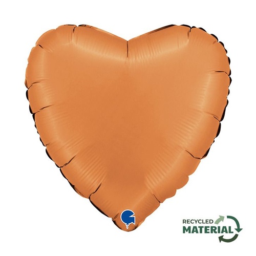 45cm Heart Satin Caramel Plain Foil Balloon #30180000SCAP - Each (Pkgd.)