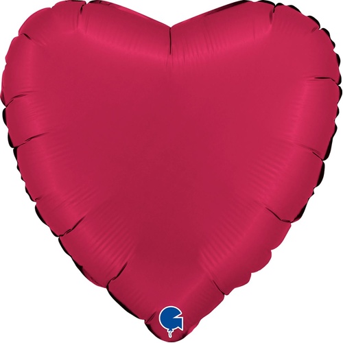 45cm Heart Satin Cherry Plain Foil Balloon #30180S03CYP - Each (Pkgd.)