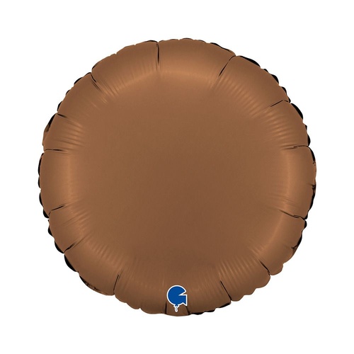 46cm Round Satin Chocolate Plain Foil Balloon #30181000SCTP - Each (Pkgd.)
