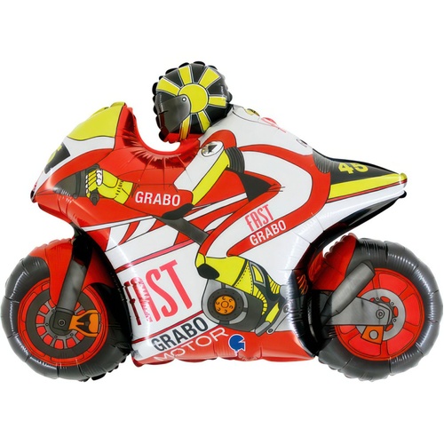 74cm Shape Motorbike Red Foil Balloon #30204RP - Each (Pkgd.)