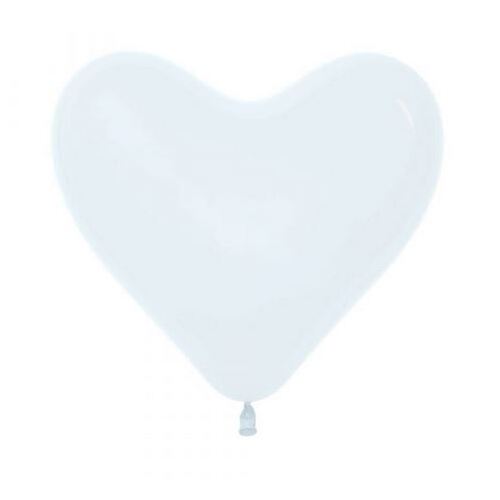 15cm Heart White Sempertex Plain Latex #30206087 - Pack of 50