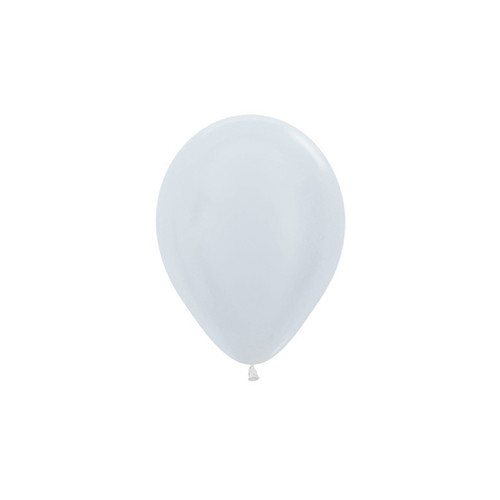 12cm Satin White (405) Sempertex Latex Balloons #30206201 - Pack of 100