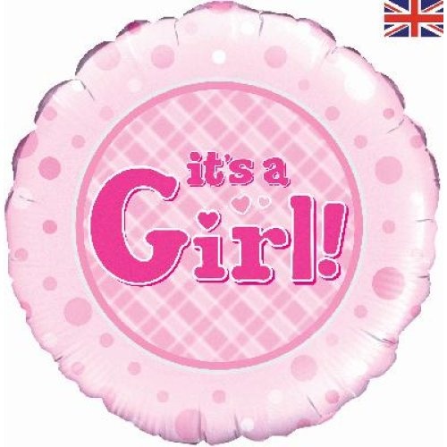 45cm It's A Girl Round Foil Balloon #30210828 - Each (Pkgd.)