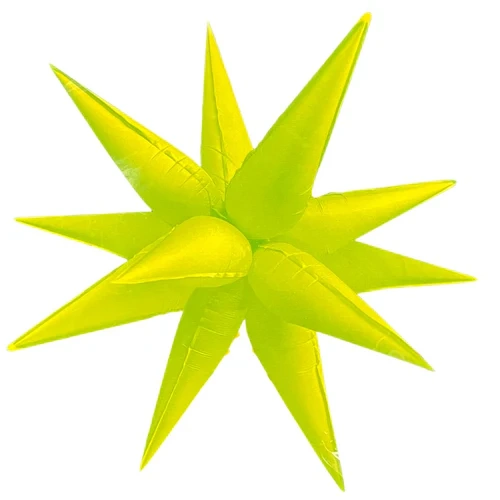 65cm Shape Star Spike Neon Yellow Air Fill ONLY #30211264 - Each (Pkgd.)