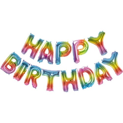 36cm Happy Birthday Rainbow Letter Foil Balloon Kit - Air Fill ONLY #30213653 - Each (Pkgd.)