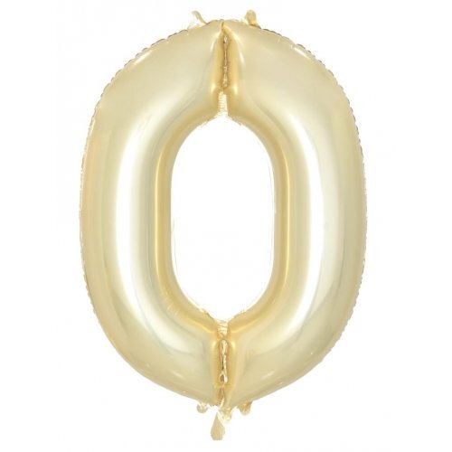 86cm Number 0 Luxe Gold Foil Balloon #30213680 - Each (Pkgd.) 