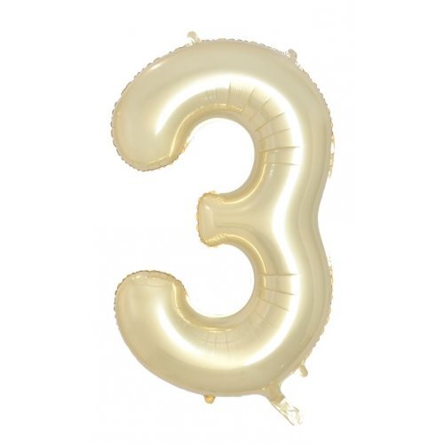 86cm Number 3 Luxe Gold Foil Balloon #30213683 - Each (Pkgd.)