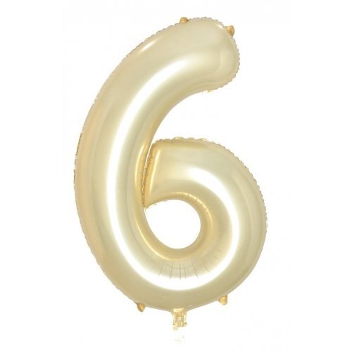 86cm Number 6 Luxe Gold Foil Balloon #30213686 - Each (Pkgd.) TEMPORARILY UNAVAILABLE