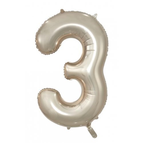 86cm Number 3 Champagne Foil Balloon #30213693 - Each (Pkgd.)