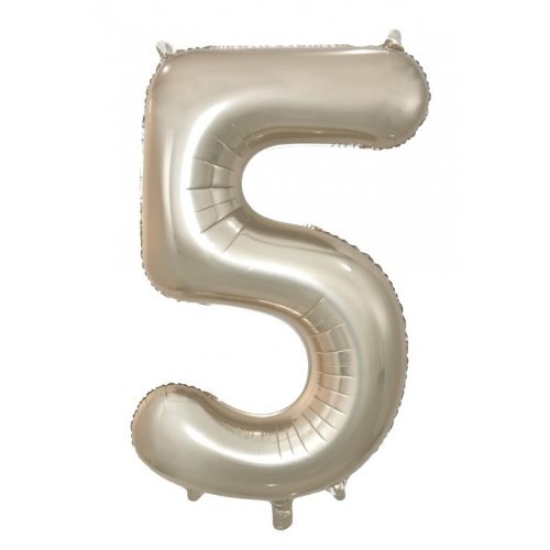 86cm Number 5 Champagne Foil Balloon #30213695 - Each (Pkgd.)