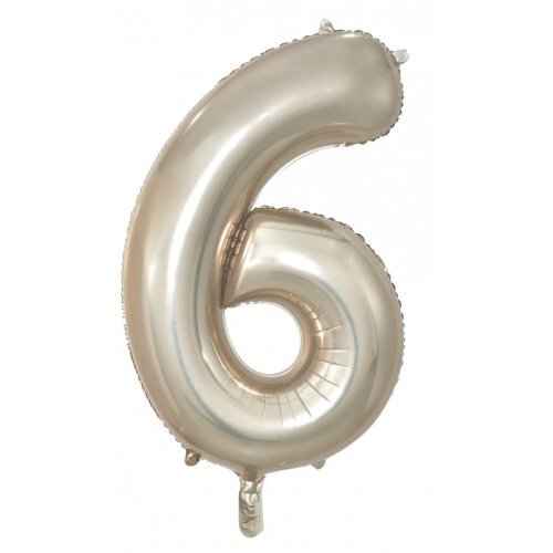 86cm Number 6 Champagne Foil Balloon #30213696 - Each (Pkgd.)
