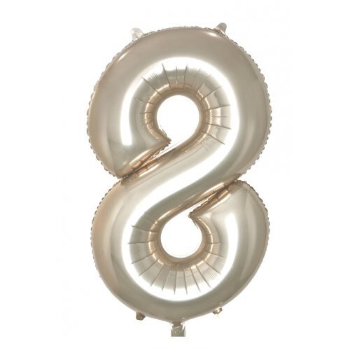 86cm Number 8 Champagne Foil Balloon #30213698 - Each (Pkgd.)