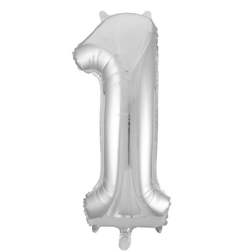 86cm Number 1 Silver Foil Balloon #30213701 - Each (Pkgd.) 