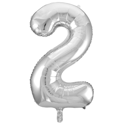 86cm Number 2 Silver Foil Balloon #30213702 - Each (Pkgd.) 