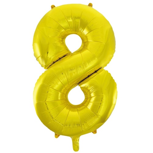 86cm Number 8 Gold Foil Balloon #213718 - Each (Pkgd.) 