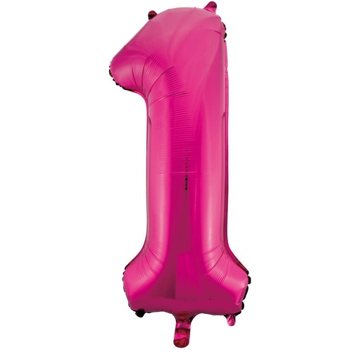 86cm Number 1 Magenta Foil Balloon #30213721 - Each (Pkgd.) 