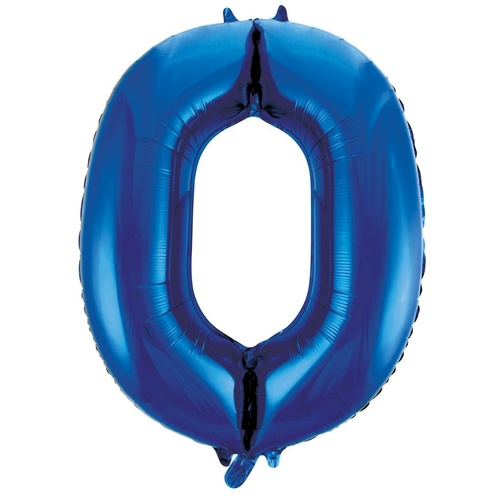86cm Number 0 Blue Foil Balloon #30213730 - Each (Pkgd.