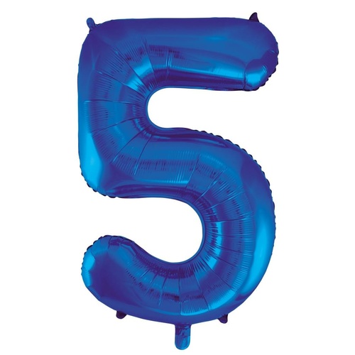 86cm Number 5 Blue Foil Balloon #213735 - Each (Pkgd.) 