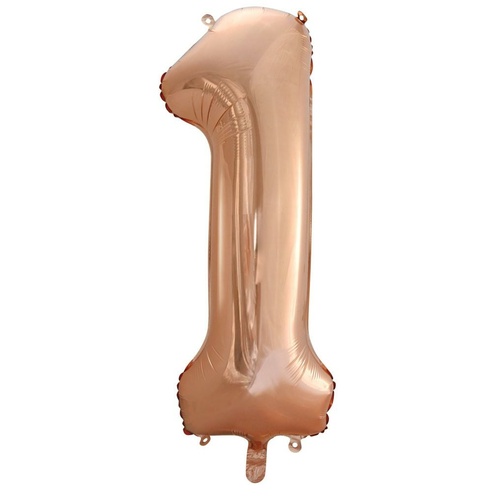 86cm Number 1 Rose Gold Foil Balloon #30213741 - Each (Pkgd.)