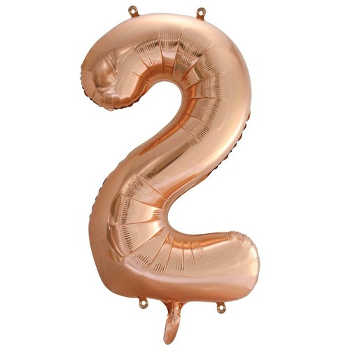 86cm Number 2 Rose Gold Foil Balloon #30213742 - Each (Pkgd.) 