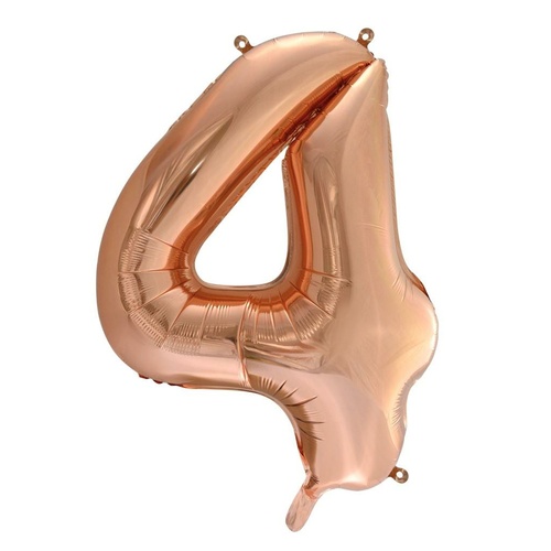 86cm Number 4 Rose Gold Foil Balloon #30213744 - Each (Pkgd.) 